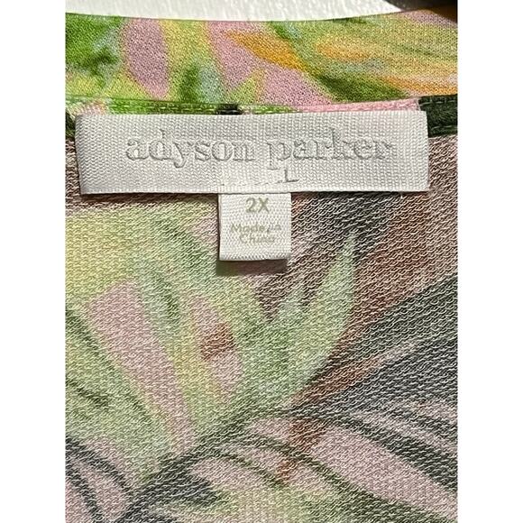 Adyson Parker Banded Knit Top Size 2X Winsome Orchid Combo Crew Neck Long Sleeve - Picture 6 of 8